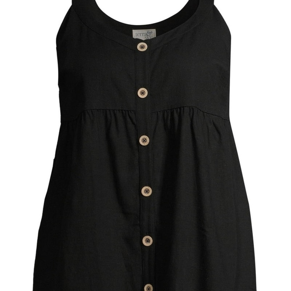 Terra & Sky Women's Plus Size Button Front Tank